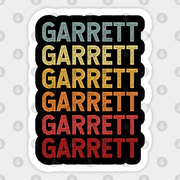 Garrett Name Vintage Retro Gift Named Garrett Sticker by CoolDesignsDz